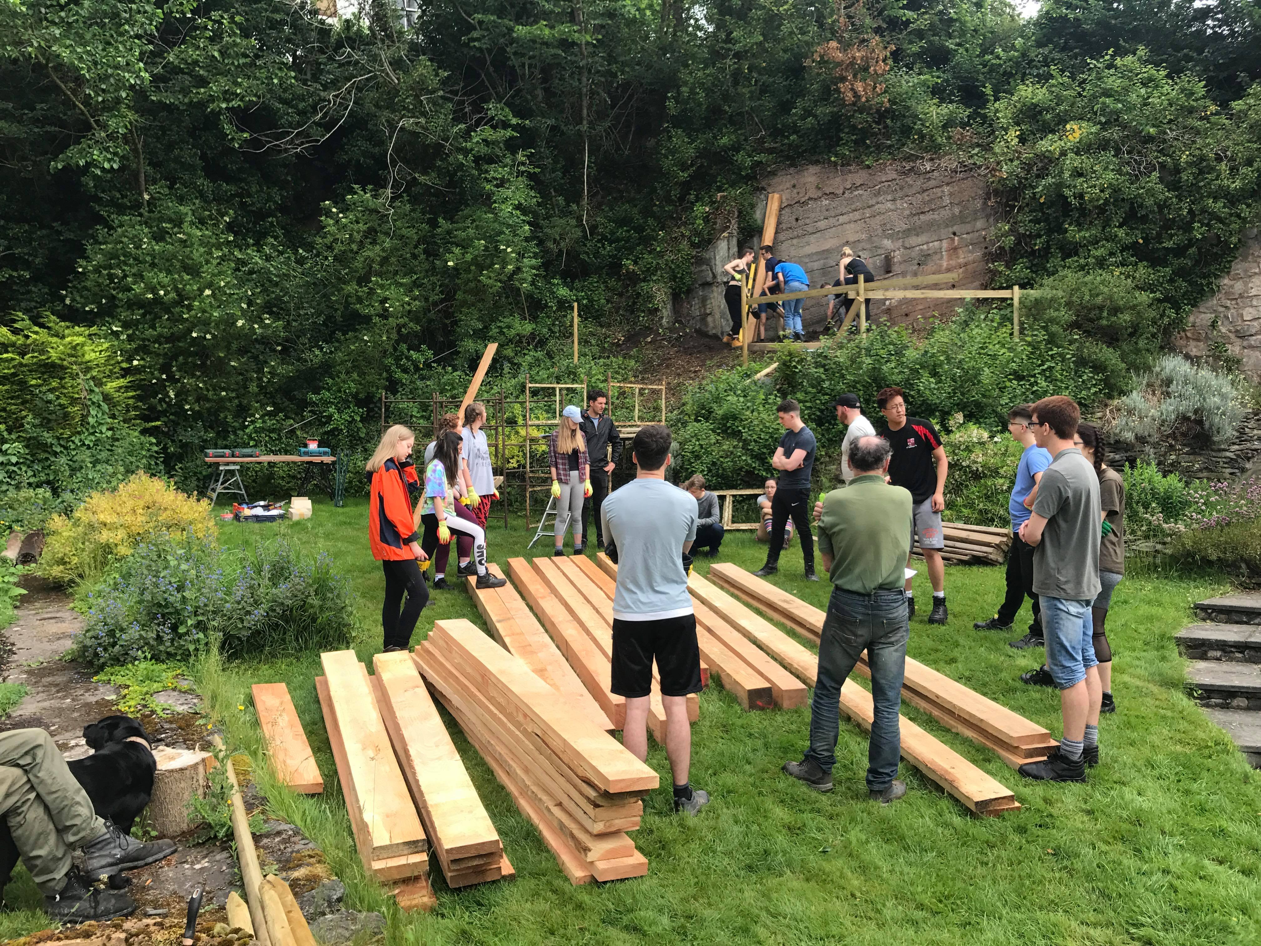 architecture students studio in the woods